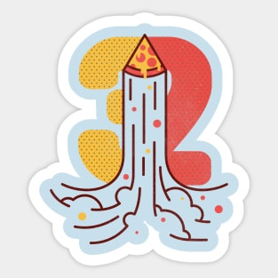 3 2 1...PIZZA Sticker